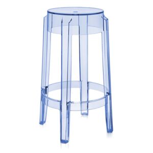 Kartell - Barová stolička Charles Ghost nízká, modrá