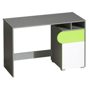 Písací stôl Gutro G8, Farby: grafit / biela + zelená mamba