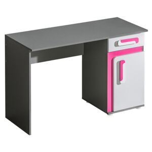 Písací stôl Petito PE09, Farby: antracit / biely + ružový