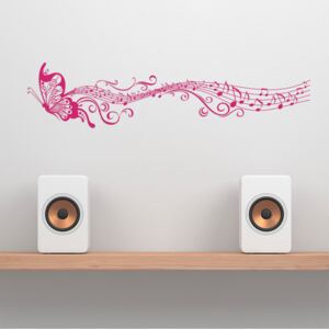 GLIX Motýl - samolepka na zeď Růžová 120 x 30 cm