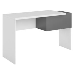 Písací stôl Arne A08R, Farby: biela / biely lesk + grafit