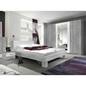 Spálňa Vera II, Farby: beton colorado + beton colorado + biela, Rozmer postele: 180x200