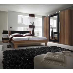 Spálňa Vera II, Farby: orech červená / čierna, Rozmer postele: 160x200