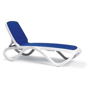 Plastové lehátko OMEGA - Biely rám / modrá