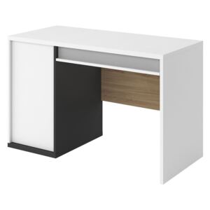 Písací stôl 1D1S Imola IM-09, Farby: biela / grafit + salisbury + šedá