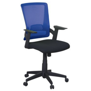 Kancelárska stolička Eva, sieť, čierna/modrá