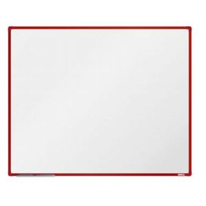 Biela magnetická tabuľa boardOK, 150 x 120 cm, červená