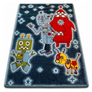 MAXMAX Detský koberec KIDS Roboti - čierny