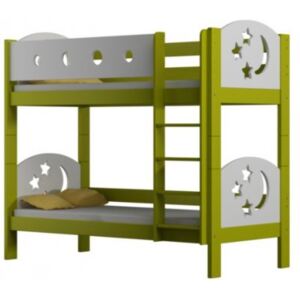 Poschoďová postel' Pina 180/80 cm zelená