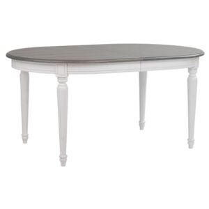 Biely jedálenský stôl so sivou doskou Folke Viktoria, 160 × 105 cm