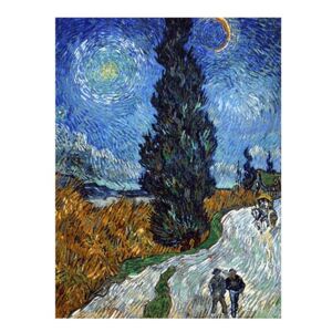 Reprodukcia obrazu Vincent van Gogh - Country Road in Provence by Night, 80 x 60 cm