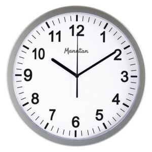 Analógové hodiny RS3 Manutan, autonómne DCF, priemer 30 cm, sivé