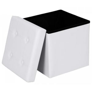 SONGMICS Úložný sedací box čalúnený skladací 38 cm biely