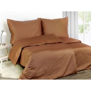Goldea luxusné saténové posteľné obliečky - vzor 006 - hnedá 140 x 200 a 70 x 90 cm