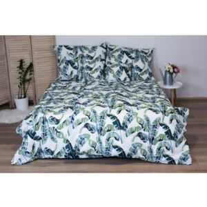 Zelené bavlnené posteľné obliečky Cotton House Palmas, 140 x 200 cm