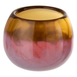 Okrová-ružová sklenená váza Vaňa ball - Ø8 * 7 cm