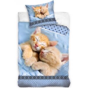 BedTex · Bavlnené posteľné obliečky Mačiatka v perinke - 100% bavlna Renforcé - 70 x 90 cm + 140 x 200 cm