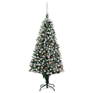 Umelý vianočný stromček s LED, súpravou gulí a šiškami 240 cm