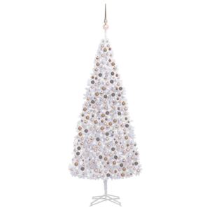 Umelý vianočný stromček s LED a súpravou gulí biely 500 cm