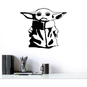 GLIX Baby Yoda - samolepka na stenu Čierna 40x35 cm