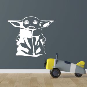 GLIX Baby Yoda - samolepka na stenu Biela 25x20 cm