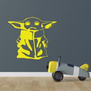 GLIX Baby Yoda - samolepka na stenu Žltá 25x20 cm