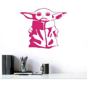 GLIX Baby Yoda - samolepka na stenu Růžová 40x35 cm