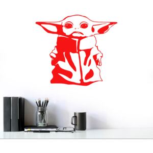 GLIX Baby Yoda - samolepka na stenu Červená 25x20 cm