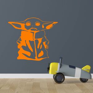 GLIX Baby Yoda - samolepka na stenu Oranžová 70x60 cm