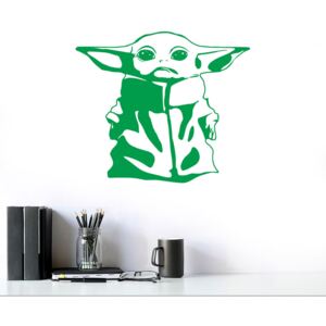 GLIX Baby Yoda - samolepka na stenu Zelená 25x20 cm