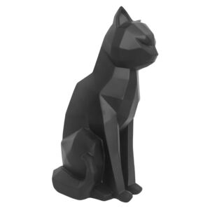Matne čierna soška PT LIVING Origami Cat, výška 29,5 cm