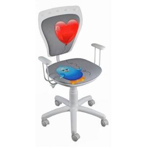 Detská otočná stolička MINISTYLE HEART/CHICK WHITE