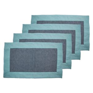 Home Elements Prestieranie z recyklovanej bavlny, 4 ks, 30 x 50 cm, modrá