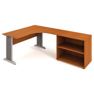 Rohový písací stôl SELECT so skrinkou - dĺžka 1800 mm, ľavý, buk