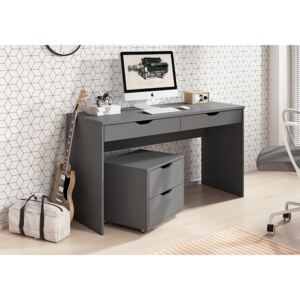 Písací stôl + kontajner Mati, sivý grafit