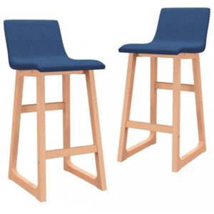 Barové stoličky 2 ks látka / buk Dekorhome Modrá