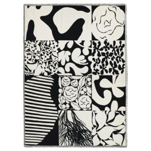 Bavlnená deka Ruudut 130x180, čierno-biela Marimekko