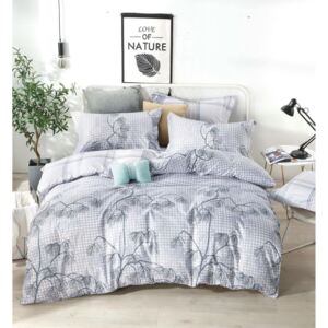 Vzorované posteľné obliečky sivej farby 140x200 cm SKLADOM
