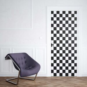 GLIX Fototapeta na dvere - Black And White Checkered Pattern