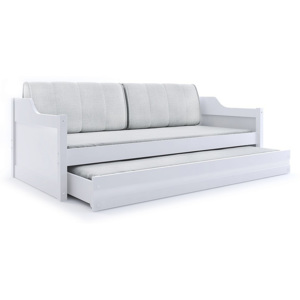 Detská posteľ s prístilkou CASPER 2, 90x200, biela/biela