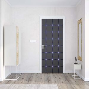 GLIX Fototapeta na dvere - Modern Design Black And Blue Squares Lights