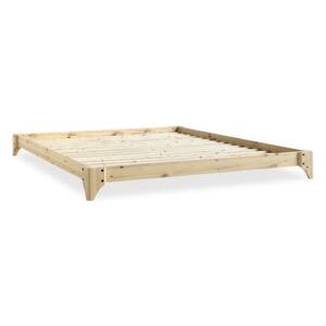Dvojlôžková posteľ z borovicového dreva s matracom Karup Design Elan Double Latex Natural/Black, 160 × 200 cm