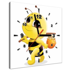 Tlačený obraz s hodinami Včielka s medíkom ZP3053A_1AI