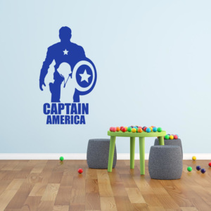 GLIX Avengers Captain America - samolepka na stenu Modrá 90x50 cm