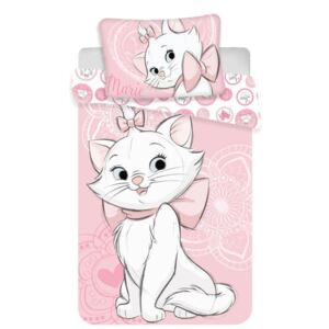 JERRY FABRICS Obliečky Mačička Marie pink heart Bavlna 140/200, 70/90 cm