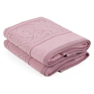 Sada 2 ružových uterákov z bavlny Sultan, 50 × 90 cm
