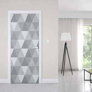 GLIX Fototapeta na dvere - Modern Geometric Grey Triangle Pattern