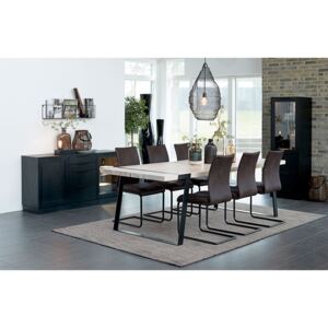 Jedálenský stôl GIGANT 240x100 cm, svetlohnedá, čierna