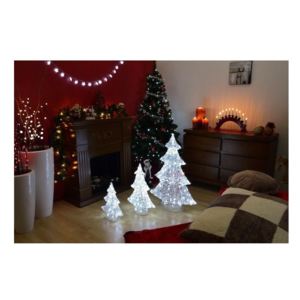 Vianočná dekorácia - Zimné stromček - 42 cm studená biela