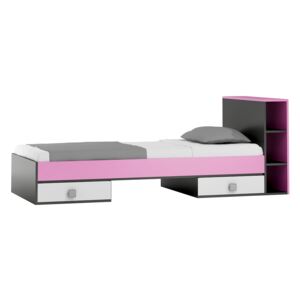 MAXMAX Detská posteľ so zásuvkami - PINK TYP B 200x90 cm